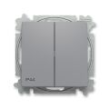 Zoni® 3559T-A52940 241 přepínač dvojitý střídavý, s krytem, řazení 6+6, IP44 barva šedá ABB