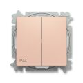 Zoni® 3559T-A52940 242 přepínač dvojitý střídavý, s krytem, řazení 6+6, IP44 barva pudrová ABB