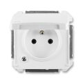 Swing® 5518G-A02989 B zásuvka jednonásobná s clonkami a víčkem, s drápky, IP44 barva bílá *ABB
