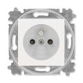 Levit®M 5519H-A02357 68 zásuvka jednonásobná s ochranným kolíkem, s clonkami barva  perleťová / ledová bílá ABB