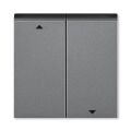 Levit®M 3559H-A00662 69 kryt spínače žaluziového kolébkového, dělený, s potiskem barva ocelová / kouřová černá ABB