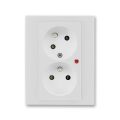 Levit® 5593H-C02357 16 zásuvka dvojnásobná, s ochranou před přepětím barva  šedá / bílá * ABB