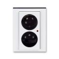 Levit® 5593H-C02357 62 zásuvka dvojnásobná, s ochranou před přepětím barva  bílá / kouřová černá * ABB