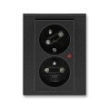 Levit®M 5593H-C02357 63 zásuvka dvojnásobná, s ochranou před přepětím barva onyx / kouřová černá ABB