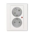 Levit®M 5593H-C02357 68 zásuvka dvojnásobná, s ochranou před přepětím barva perleťová / ledová bílá ABB
