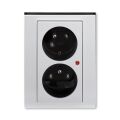 Levit®M 5593H-C02357 70 zásuvka dvojnásobná, s ochranou před přepětím barva  titanová / kouřová černá ABB