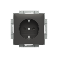 Zoni® 6620T-A07657 237 zásuvka jednonásobná s bočními kontakty, s clonkami barva matná černá ABB
