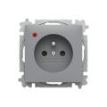 Zoni® 6699T-A06657 241 zásuvka jednonásobná, s clonkami, s ochranou před přepětím barva šedá ABB