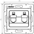 Adaptér LOGI 02-1419-002 bi datové zásuvky 2xRJ45 barva bílá 25936 Kanlux