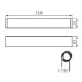 Svítidlo LED závěsné AL 4LED 120-MPR-B lineární pro T8 trubice barva černá 28450 Kanlux