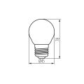 Žárovka LED 4,5W E27 XLED G45E27 4,5W-WW-M svítivost 470 lumen 2700 Kelvin malá koulička matná, teplá bílá 29630 Kanlux