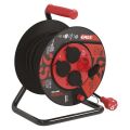 Gumový prodl. kabel na bubnu - 4 zásuvky 25m 2,5mm *P084253