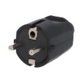 Vidlice 1105-N IP20/230V/16A - domovní, PVC, černá Famatel