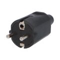 Vidlice 1106 IP20/230V/16A - domovní, gumová, černáFAM