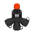 Adaptér trojnásobný 188F IP54/250V/16A - domovní, 3P svorka, černý, robustní - SOLID PRO 188F tojzásuvka