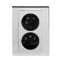 Levit®M 5513H-C02357 70 zásuvka dvojnásobná s ochr. kolíky, s clonkami, s natočenou dutinou barva titanová / kouřová černá ABB