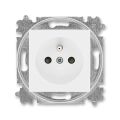 Levit® 5519H-A02357 03 zásuvka jednonásobná s ochranným kolíkem, s clonkami barva  bílá / bílá  *ABB