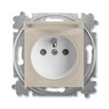 Levit®M 6619H-A06397 18 zásuvka jednonásobná s ochranným kolíkem, s clonkami, s víčkem (typ 6619) barva macchiato / bílá ABB