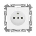 Levit®M 6619H-A06557 03 zásuvka jednonásobná 55×55, s ochranným kolíkem, s clonkami (typ 6619) barva bílá ABB