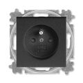Levit®M 6619H-A06557 63 zásuvka jednonásobná 55×55, s ochranným kolíkem, s clonkami (typ 6619) barva onyx ABB