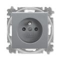 Levit®M 6619H-A06557 69 zásuvka jednonásobná 55×55, s ochranným kolíkem, s clonkami (typ 6619)barva ocelová ABB