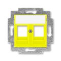 Levit® 5014H-A01018 64 kryt zásuvky komunikační přímé (2x), s kovovým upevňovacím třmenem barva  žlutá * ABB