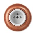 Decento® 6619K-C06357 52 zásuvka jednonásobná s ochranným kolíkem, s clonkami (typ 6619) barva bílá / třešeň ABB