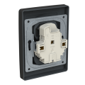 Zoni® 5513T-C02157 237 Zásuvka dvojnásobná s ochr. kolíky, s clonkami, s natočenou dutinou, matná černá 2CHT132157C4237 ABB