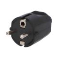 Vidlice 1105-N IP20/230V/16A - domovní, PVC, černá Famatel