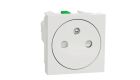 Unica - Zásuvka skrytá 250V/16A 2P+E, clonky, bezšroubová, Bílá *NU305218E