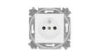 Levit® 5519H-A02357 03 zásuvka jednonásobná s ochranným kolíkem, s clonkami barva  bílá / bílá  *ABB