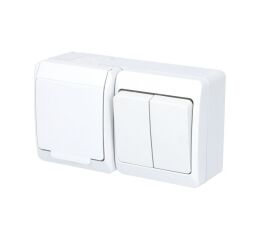 GALATEA *5327-14 IP44 Spínač sériový č.5 + zásuvka 2P+PE (bílá).