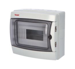 Skříň ACQUA 3908-T IP65,   8 mod., průhled. dveře, 217x235x105mm