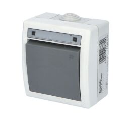 ATLAS *19080 IP55 Přepínač křížový č.7, na povrch, šedý.