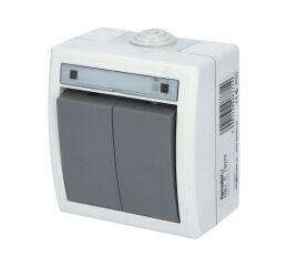 ATLAS *19076 IP55 Spínač sériový č.5, na povrch, šedý.