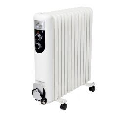 Olejový radiátor 13 článků 1000/1500/2500W bílý přenosný na kolečkách *5001873-01