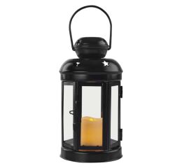 DCLV16;BLACK LANTER 1LED CANDLE 3AAA VNT