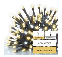 CONNECT CHAIN 100LED 10M IP44 WW/CW FLASH *D1AN02