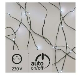 75 LED řetěz zelený nano, 7,5m, IP44, stud. bílá, čas. *ZY1913T