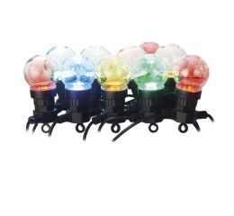 LED světelný řetěz – 10x párty žárovky, 5 m, venkovní i vnitřní, multicolor *DCPM01