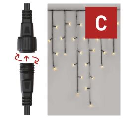 Standard LED spojovací vánoční řetěz – rampouchy, 2,5 m, venkovní, teplá bílá *D1CW01