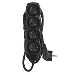 Prodlužovací přívod 4 zásuvky 5m černá  PC0415