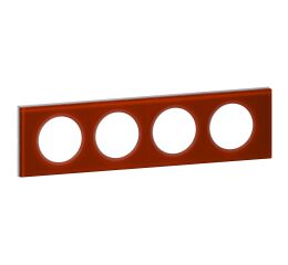 CL RÁMEČEK 4P SKLO ČERVENÉ  *069474 Legrand