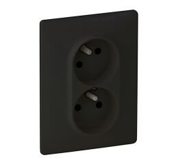 Valena LIFE zásuvka 2-násobná 2P+T s clonkami barva černá *756376 Legrand