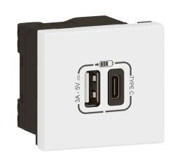 MOSN NABÍJ.USB A+C 15W BÍLÁ  *077570L Legrand