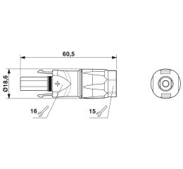 Konektor fotovoltaický PV-C3F-S 2,5-6mm (+) Sunclix *1386381