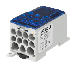 Distribuční blok OJL 280A, vstup 1xAl/Cu120mm?, výstup 2x35/5x16/4x10mm? modrý typ MAB1281B10 Morek