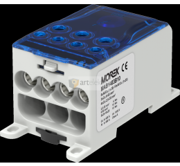 Distribuční blok OJL 400AF, vstup 10x(1x25), výstup 4x35/3x50mm? modrý typ MAB1403B10 Morek