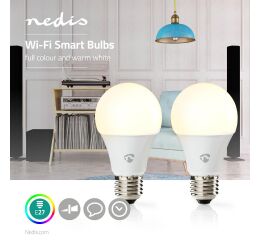 Žárovka SmartLife WiFi 2xE27/6W volba barev + teplá bílá svítivost 470 lumen sada 2ks *WIFILC21WTE27 Nedis