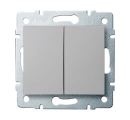 Sdružený lustrový vypínač - č. 5 Stříbrná LOGI    *25185